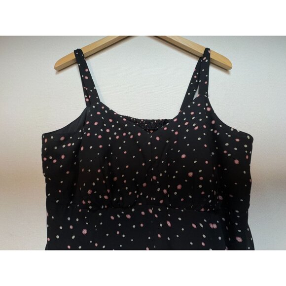 Dressbarn Women's Mini Dress Summer Size 14W Black Floral Sleeveless Stretch - Picture 5 of 14